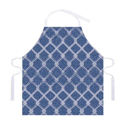 Geometric Denim Jeans Pattern Print Adjustable Apron