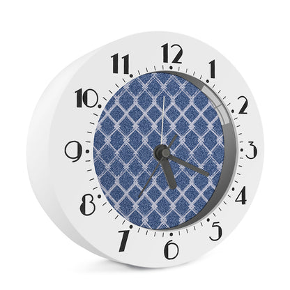 Geometric Denim Jeans Pattern Print Alarm Clock