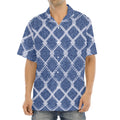 Geometric Denim Jeans Pattern Print Aloha Shirt