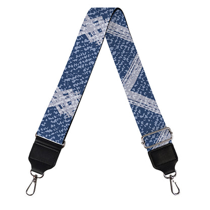 Geometric Denim Jeans Pattern Print Bag Strap