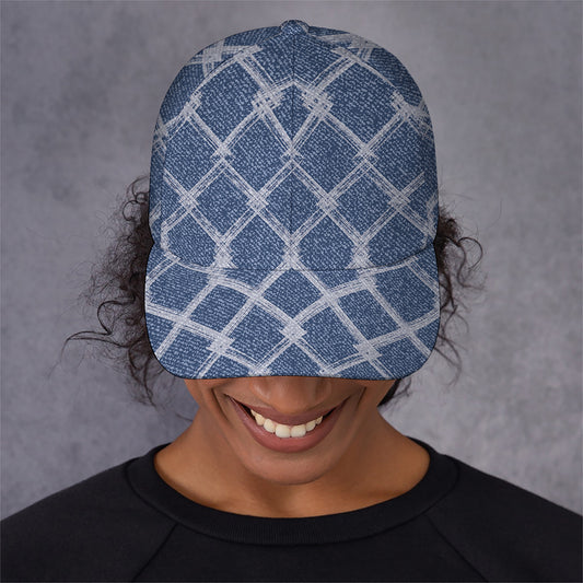 Geometric Denim Jeans Pattern Print Baseball Cap