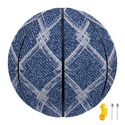 Geometric Denim Jeans Pattern Print Basketball