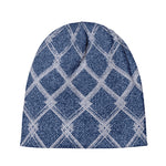 Geometric Denim Jeans Pattern Print Beanie