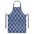 Geometric Denim Jeans Pattern Print Bib Apron With Pocket