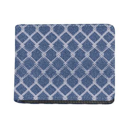Geometric Denim Jeans Pattern Print Bifold Wallet