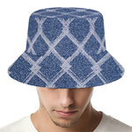 Geometric Denim Jeans Pattern Print Bucket Hat