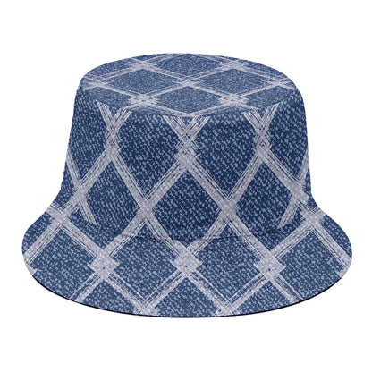 Geometric Denim Jeans Pattern Print Bucket Hat
