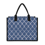 Geometric Denim Jeans Pattern Print Canvas Tote Bag
