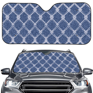 Geometric Denim Jeans Pattern Print Car Windshield Sun Shade