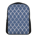 Geometric Denim Jeans Pattern Print Casual Backpack
