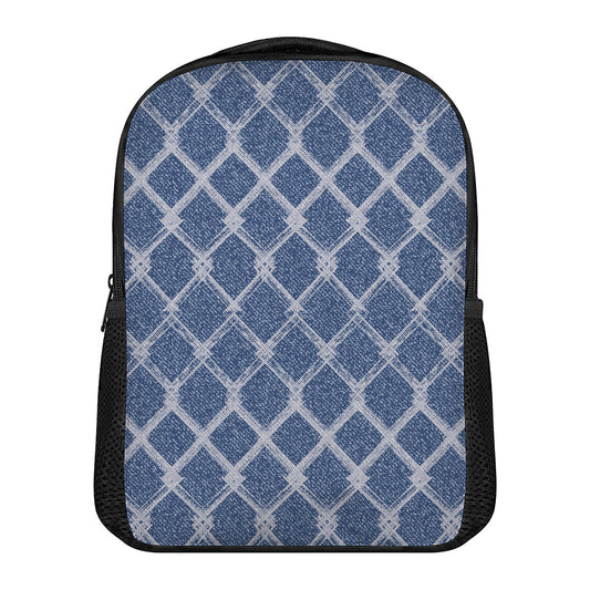 Geometric Denim Jeans Pattern Print Casual Backpack