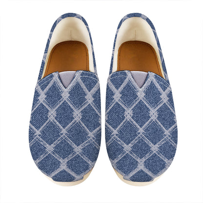 Geometric Denim Jeans Pattern Print Casual Shoes