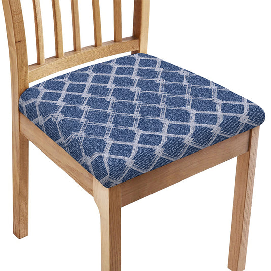 Geometric Denim Jeans Pattern Print Chair Cushion Cover