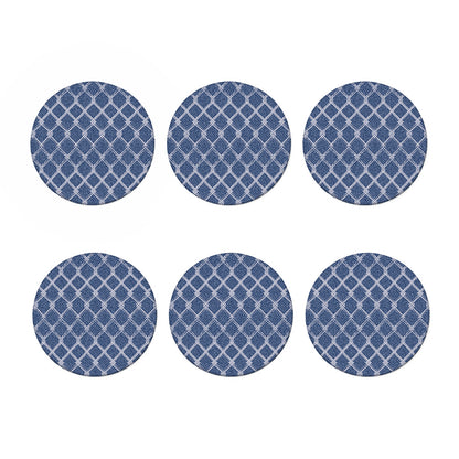 Geometric Denim Jeans Pattern Print Coaster Set