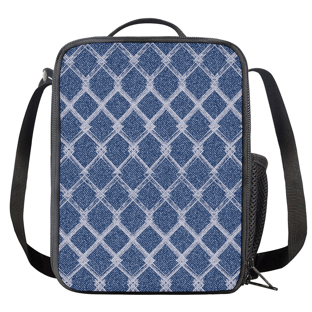 Geometric Denim Jeans Pattern Print Crossbody Lunch Bag