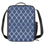 Geometric Denim Jeans Pattern Print Crossbody Lunch Bag