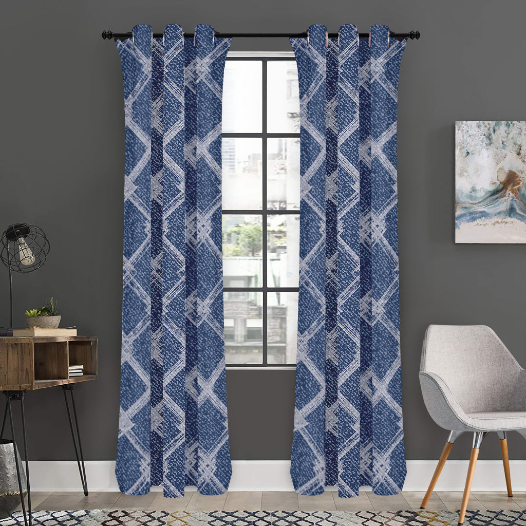 Geometric Denim Jeans Pattern Print Curtain
