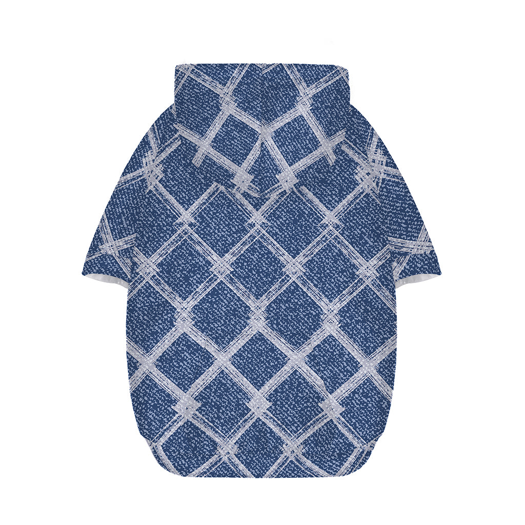 Geometric Denim Jeans Pattern Print Dog Zip Up Hoodie