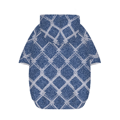 Geometric Denim Jeans Pattern Print Dog Zip Up Hoodie