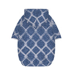 Geometric Denim Jeans Pattern Print Dog Zip Up Hoodie