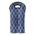 Geometric Denim Jeans Pattern Print Double Neoprene Wine Tote