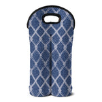 Geometric Denim Jeans Pattern Print Double Neoprene Wine Tote