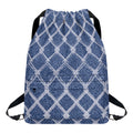 Geometric Denim Jeans Pattern Print Drawstring Backpack