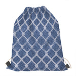 Geometric Denim Jeans Pattern Print Drawstring Bag