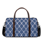 Geometric Denim Jeans Pattern Print Duffle Bag