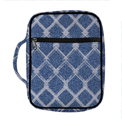 Geometric Denim Jeans Pattern Print Front Pocket Bible Bag