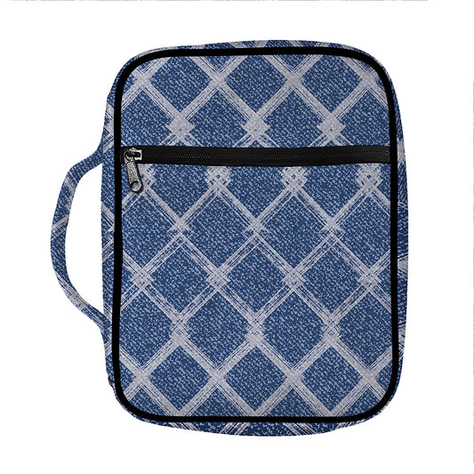 Geometric Denim Jeans Pattern Print Front Pocket Bible Bag
