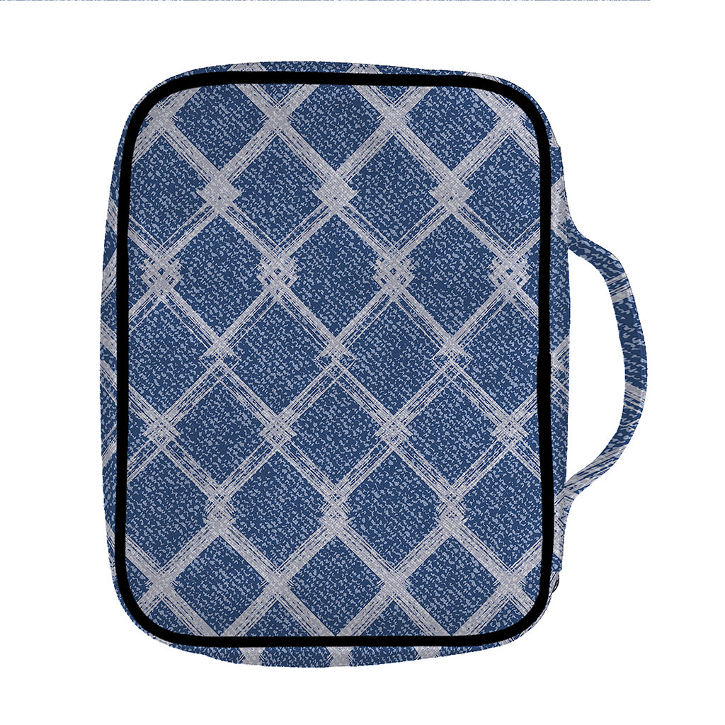 Geometric Denim Jeans Pattern Print Front Pocket Bible Bag