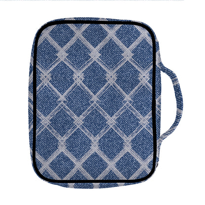 Geometric Denim Jeans Pattern Print Front Pocket Bible Bag
