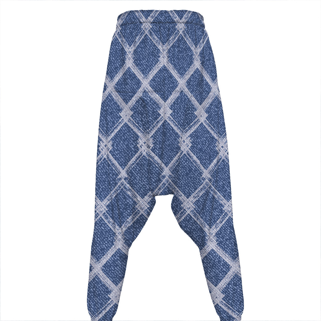 Geometric Denim Jeans Pattern Print Hammer Pants