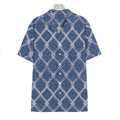 Geometric Denim Jeans Pattern Print Hawaiian Shirt