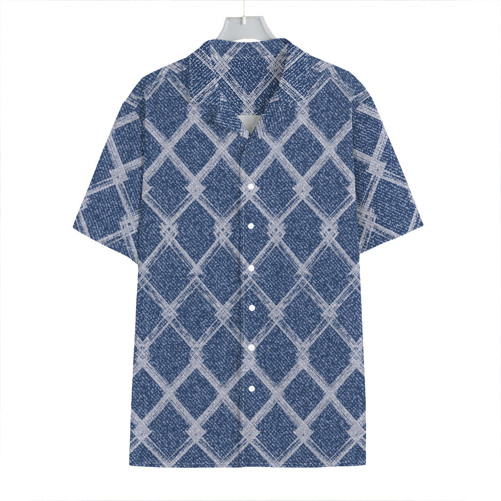 Geometric Denim Jeans Pattern Print Hawaiian Shirt