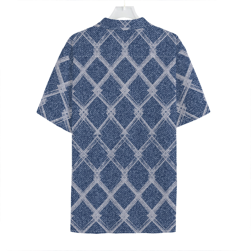 Geometric Denim Jeans Pattern Print Hawaiian Shirt