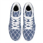 Geometric Denim Jeans Pattern Print High Top Leather Sneakers