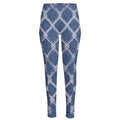 Geometric Denim Jeans Pattern Print High-Waisted Pocket Leggings