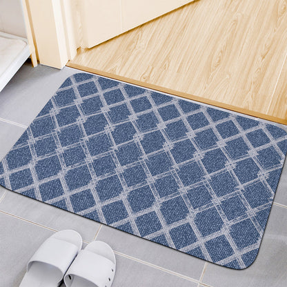 Geometric Denim Jeans Pattern Print Indoor Door Mat