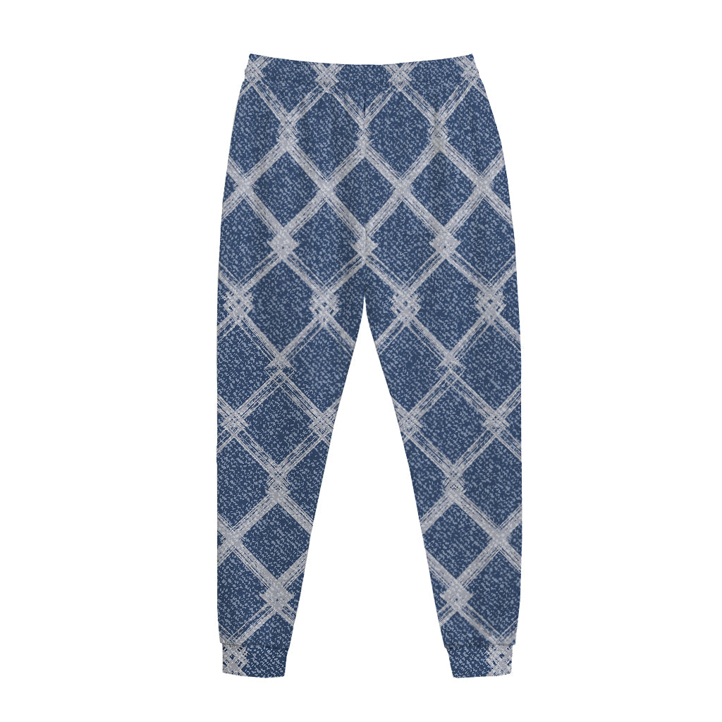 Geometric Denim Jeans Pattern Print Jogger Pants