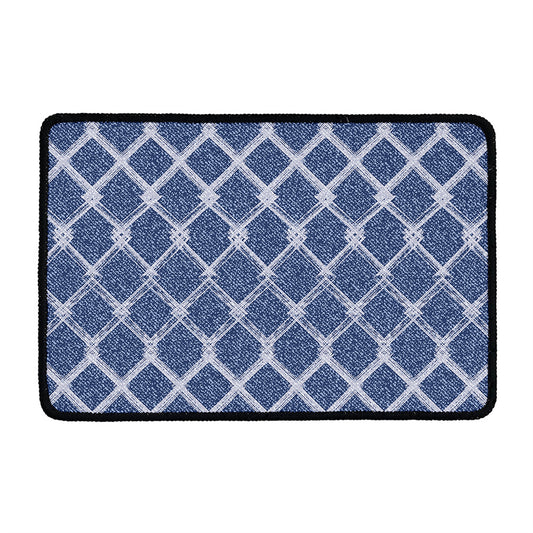 Geometric Denim Jeans Pattern Print Kitchen Mat