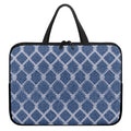 Geometric Denim Jeans Pattern Print Laptop Sleeve With Handle
