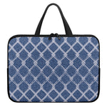 Geometric Denim Jeans Pattern Print Laptop Sleeve With Handle