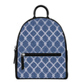 Geometric Denim Jeans Pattern Print Leather Backpack