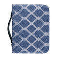 Geometric Denim Jeans Pattern Print Leather Bible Cover