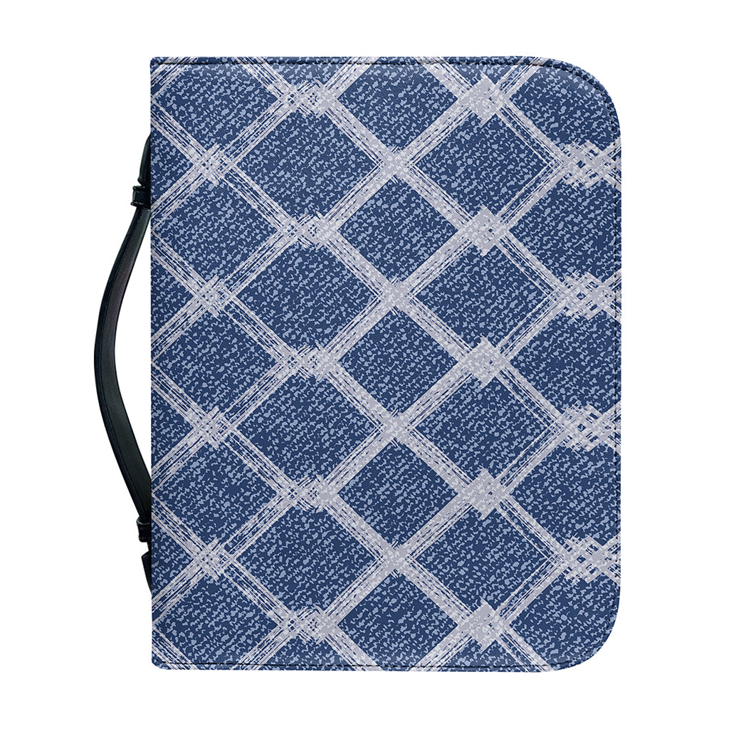 Geometric Denim Jeans Pattern Print Leather Bible Cover
