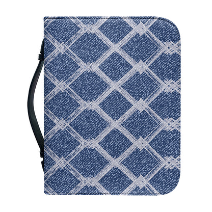 Geometric Denim Jeans Pattern Print Leather Bible Cover
