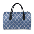 Geometric Denim Jeans Pattern Print Leather Duffel Bag