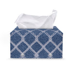 Geometric Denim Jeans Pattern Print Leather Tissue Box Cover